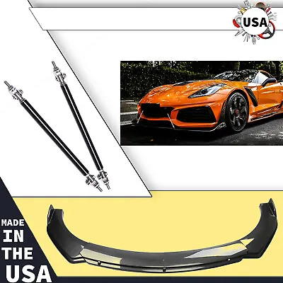 4Pcs Front Bumper Lip Splitter Spoiler Carbon Fiber For Chevy Corvette C7 C6 C5 • $69.99