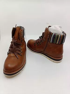 MUK LUKS WOMEN'S ZIGGY HIKER ANKLE ZIP UP WINTER BOOTS Sz 6 8  BROWN / MULTI • $29.99