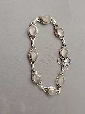 Vintage Sterling Silver Moonstone Bracelet 14.2 Grams • $9.09