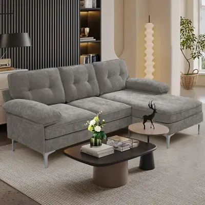 Convertible Sectional Sofa Couch Convertible L Shaped Couch With Reversible Cha • $506.42