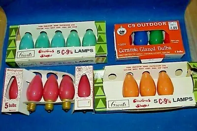 Vintage C 9 1/4 C 9 1/2  Outdoor Christmas Light Bulb Lot Of 17  Tested  • $14.95