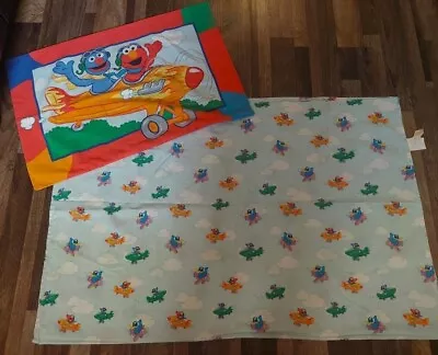 Crowncrafts Airplanes Elmo Grover Big Bird Crib/Toddler Sheet Double Pillowcase • $16.88