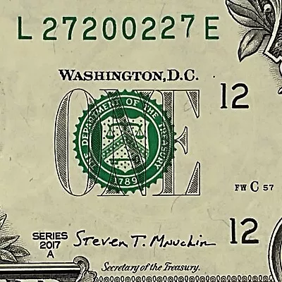 Trinary 0s 2s 7s Fancy Serial Number One Dollar Bill L27200227E FW Gas Pump • $3.95