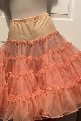 Vintage Ruthad Orange Square Dance Tutu Massive Crinoline Ruffle Skirt Waist 27” • $75