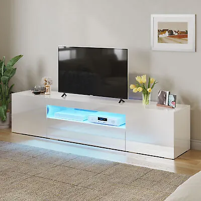 Modern High Gloss TV Stand Media Console With LED Lights For 65/75/80 Inch TVs • $129.99
