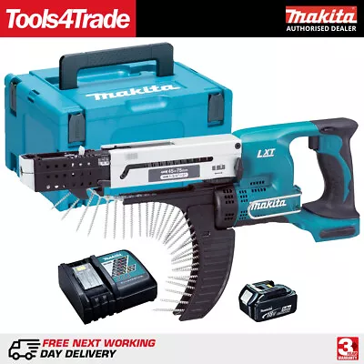 Makita DFR750Z 18V Auto Feed Screwdriver With 1 X 5.0Ah Battery Charger & Case • £349