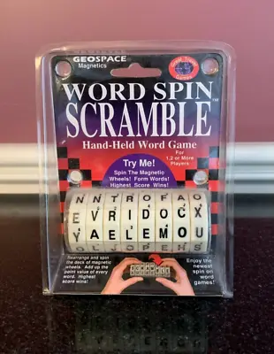 Word Spin Scramble 1995 Hand Held Family Game By Geospace Magnetics Wheels • $15.95