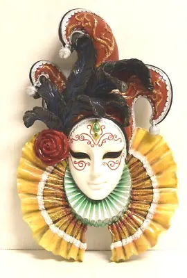 Toscano Colombina Jester Venetian Wall Mask - New • $74.95