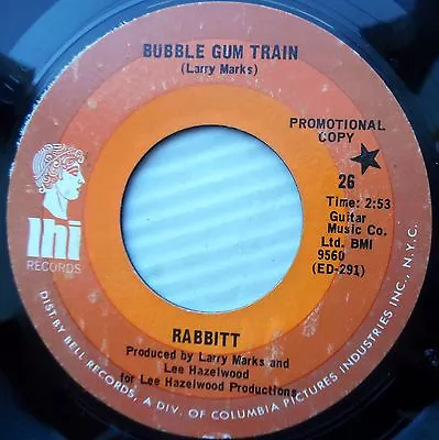 RABBITT 1970 Pop Psych 45 BUBBLE GUM TRAIN B/w WALK IN THE RAIN E8000 • £32.18