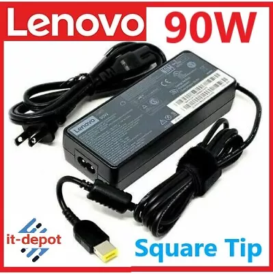 $11.99 • Buy Genuine Lenovo Laptop Charger AC Power Adapter 90W  20V 4.5A Square Tip Grade A