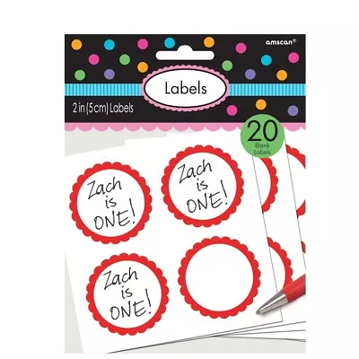 Candy Buffet Sweet Stickers - Red - Scalloped Design - Sweet Bag Labels • £2.65