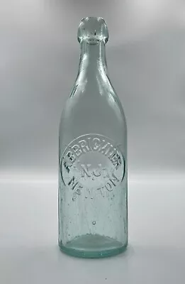 A B Brickner Newton NJ Champagne Blob Beer Bottle Sussex Co Circle Slug 1880s • £34.74