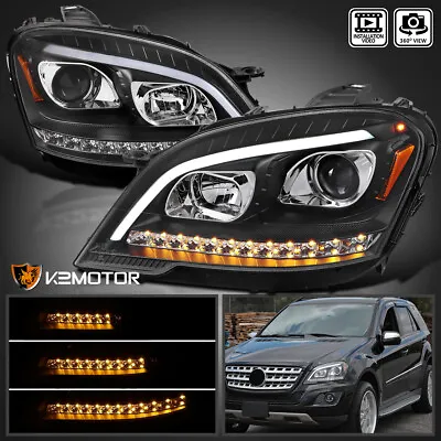 Black Fit 2009-2011 Mercedes Benz W164 ML320 LED Sequential Projector Headlights • $378.38