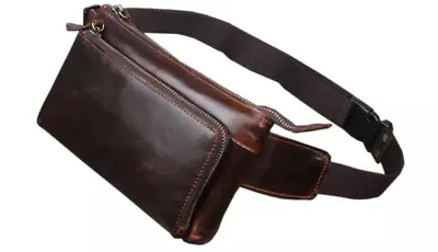 Vintage Leather Fanny Pack Waist Bag For Men Women Travel Hiking Running Hip Bum • $40