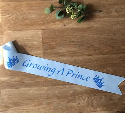 Baby Shower Sash Growing A Prince For Mummy To Be Blue Sash &Text Mum To Be • £3.49
