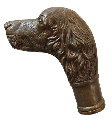 Antique Victorian Walking Stick Handle With Bronze Dog Head Walking Stick Handle • £16.80