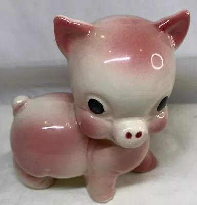 Vintage MCM Rempel Diamond Pottery Ceramic  Chubby The Pig  Figurine Piggy Bank • $9.99