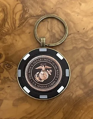 U S Marine Corps Poker Chip Key Fob • $6