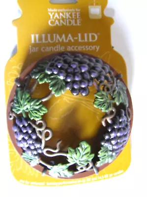 Yankee Candle ViINEYARD GRAPES LEAVES FRUIT Illuma Lid Topper New Rare Free Ship • £23.11