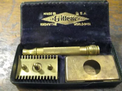 Vintage Gillette Gold Pocket Edition Set  Safety Razor With Original Case • $64.50