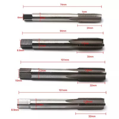 £9.99 • Buy HSS Metric Thread Tap Set Machine Taper Drill Bits Right Hand M16 M14 M10