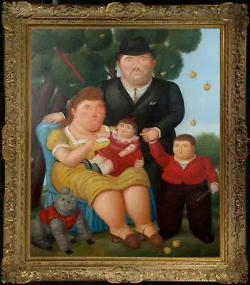 $550 • Buy Hand Painted Oil Painting Reproduction Of Fernando Botero Girl Family On Canvas 