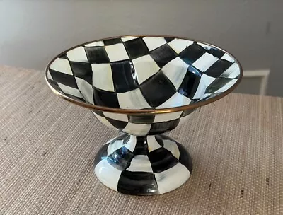 Mackenzie Childs Small Compote Courtly Check Pedestal Centerpiece Bowl • $95