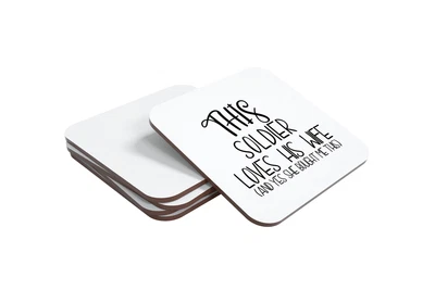£4.99 • Buy This Soldier Loves His Wife She Bought This Coaster Personalised Chuckle Charm