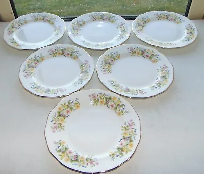 Colclough English Bone China Hedgerow Pattern 6 X Dessert Plates C1970s • £35