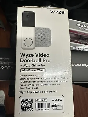 Wyze Video Doorbell Pro With Wyze Chime Pro 1440 HD 2-Way Audio Night Vision • $69.98