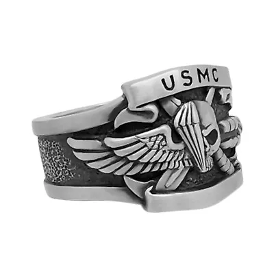 Force Recon Jack Sterling Silver Band Men's Ring Handcrafted Marines • $131.95