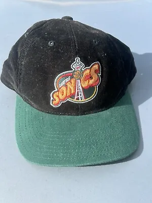 Vintage Seattle Sonics Corduroy Hat NBA Annco Professional Model • $37.99