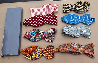 8 Vintage Bloomingdale's Men's Store Bow Tie Lot Polka Dot Multi-Color Print • $250