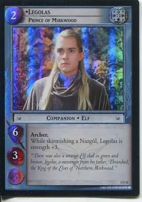 Lord Of The Rings CCG FotR Foil Card 1.U51 Legolas Prince Of Mirkwood • £14.79