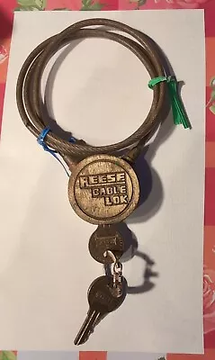 Vintage Reese Lock BRASS CABLE LOK With Keys Free Shipping  • $26.99