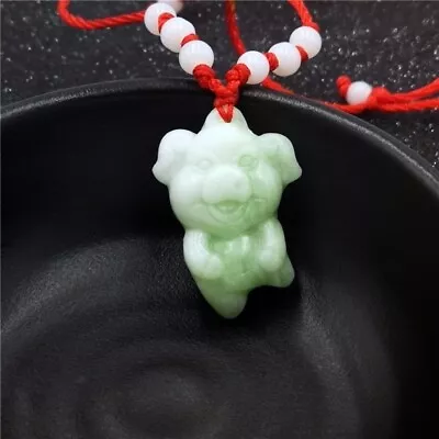 Jade Zodiac Pendant Necklace Carved Amulet Gifts White Jewelry White Natural • $2.99