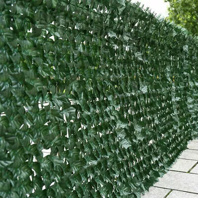 3M Artificial Hedge Screening Fake Ivy Leaf Fence Roll Garden Privacy Wall Panel • £17