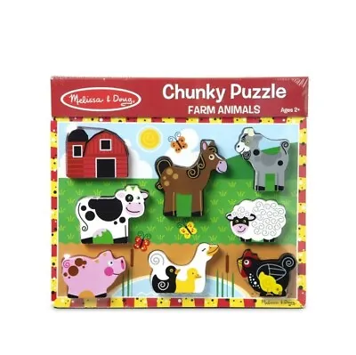 Melissa & Doug Farm Animals Wooden Chunky Puzzle (8 Pcs) • $17.99