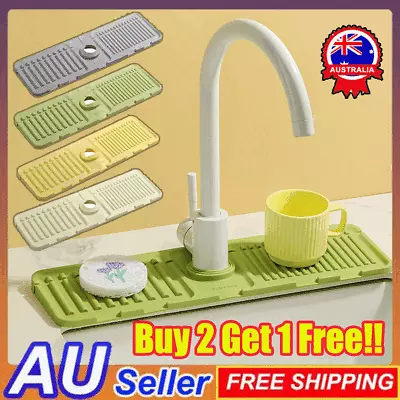 Tidy Splash Faucet Guard & Draining Mat Silicone Draining Mat For Kitchen Sink. • $10.29