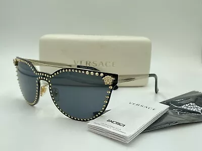 VERSACE MOD.2177 VE2177 1252/87 Shield Studded/Medusa Accents GOLD AUTHENTIC • $99