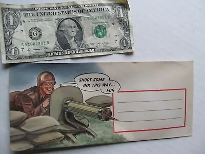 RARE 1943 COLORFUL WWII Patriotic Propaganda Military Envelope Machine Gun Nest • $24.50