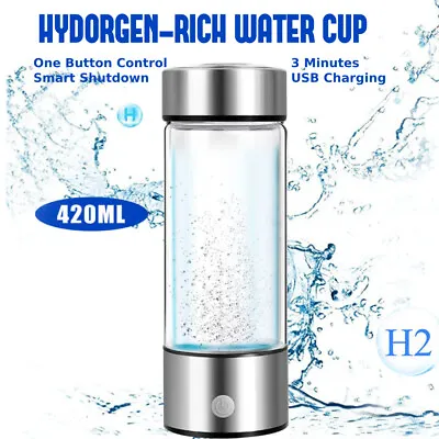 $49.99 • Buy 420ml USB Hydrogen Rich Water Bottle Ionizer Generator Cup Portable Cold/Hot AU