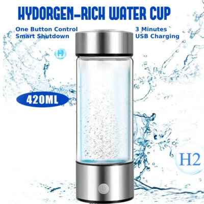 $49.99 • Buy 420ml USB Hydrogen Rich Water Bottle Ionizer Generator Cup Portable Cold/Hot AU