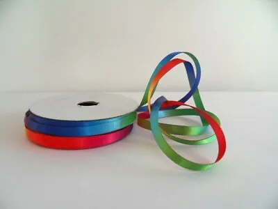 Satin Bright Rainbow Ribbon Sold By The Metre & Free Postage • £1.25