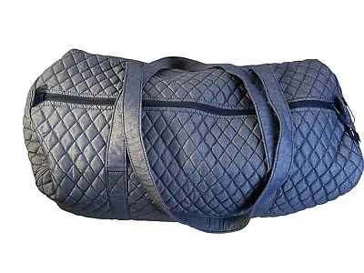 VERA BRADLEY Large Weekender Duffle Bag Microfiber Denim Lightweight Washable • $44.99