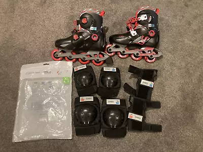 Roller Blades Junior Oxelo Size 34-36 (21.5-22.5) With Protective Pack 6-10 • $19.99