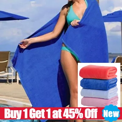 Extra Large Microfibre Lightweight Beach Towel Quick Dry Travel Towel Bath Sheet • £4.84