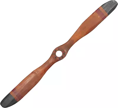 DecMode Brown Wood 2 Blade Airplane Propeller Wall Decor With Aviation Detailing • $26.99