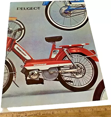 Vintage Original Peugeot Moped Motorised Bicycle Brochure Fold Out • $6.99