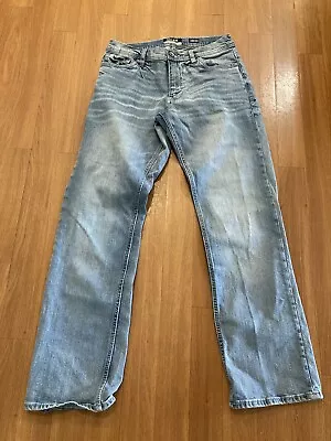 Men's Reclaim Relaxed Distressed Denim Stretch Jeans Sz.30x32 Light Wash • $13.99